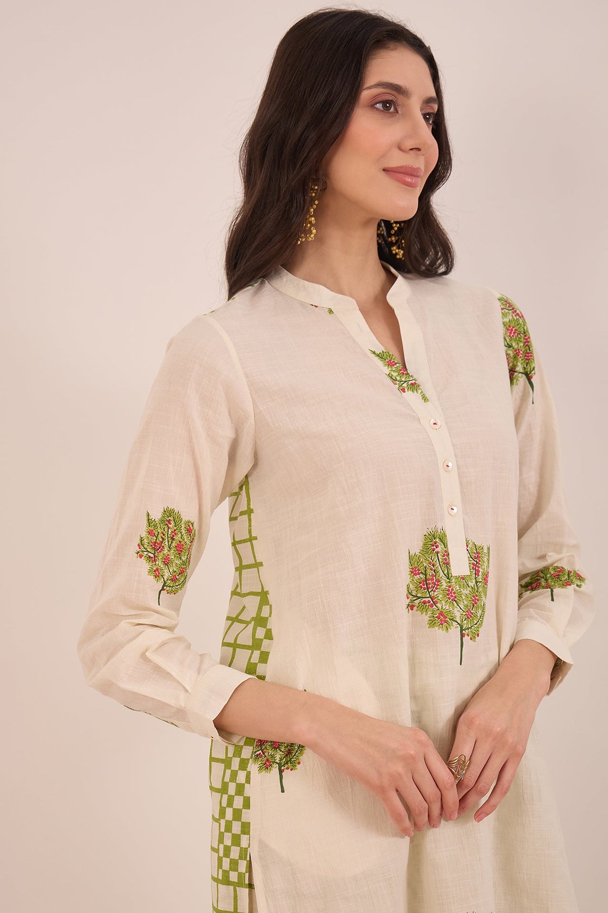 COTTON APPLE TREE TUNIC - IVORY