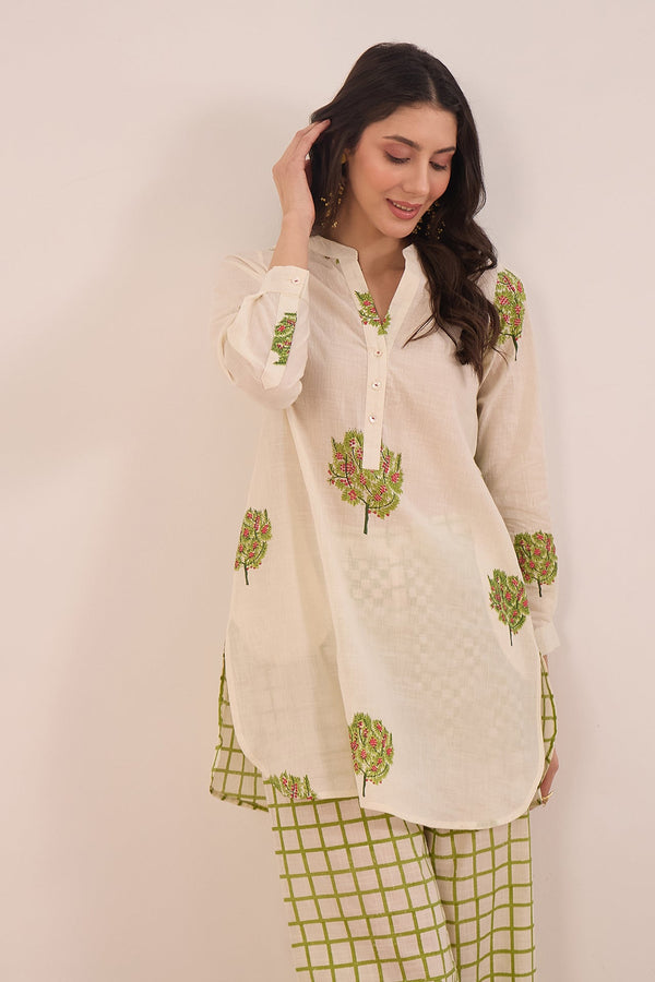 COTTON APPLE TREE TUNIC - IVORY