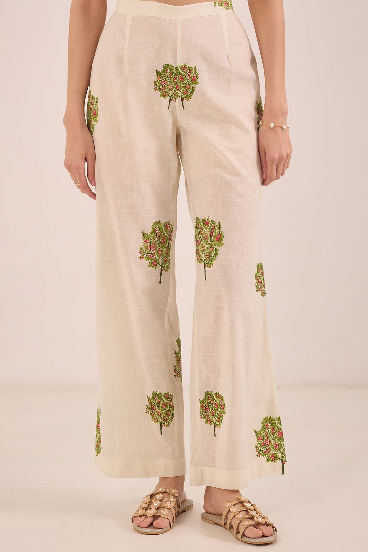 COTTON APPLE TREE PANTS - IVORY