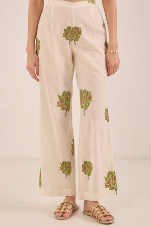 COTTON APPLE TREE PANTS - IVORY