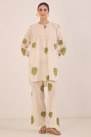 COTTON APPLE TREE KIMONO - IVORY