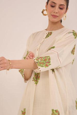 COTTON APPLE TREE KIMONO - IVORY