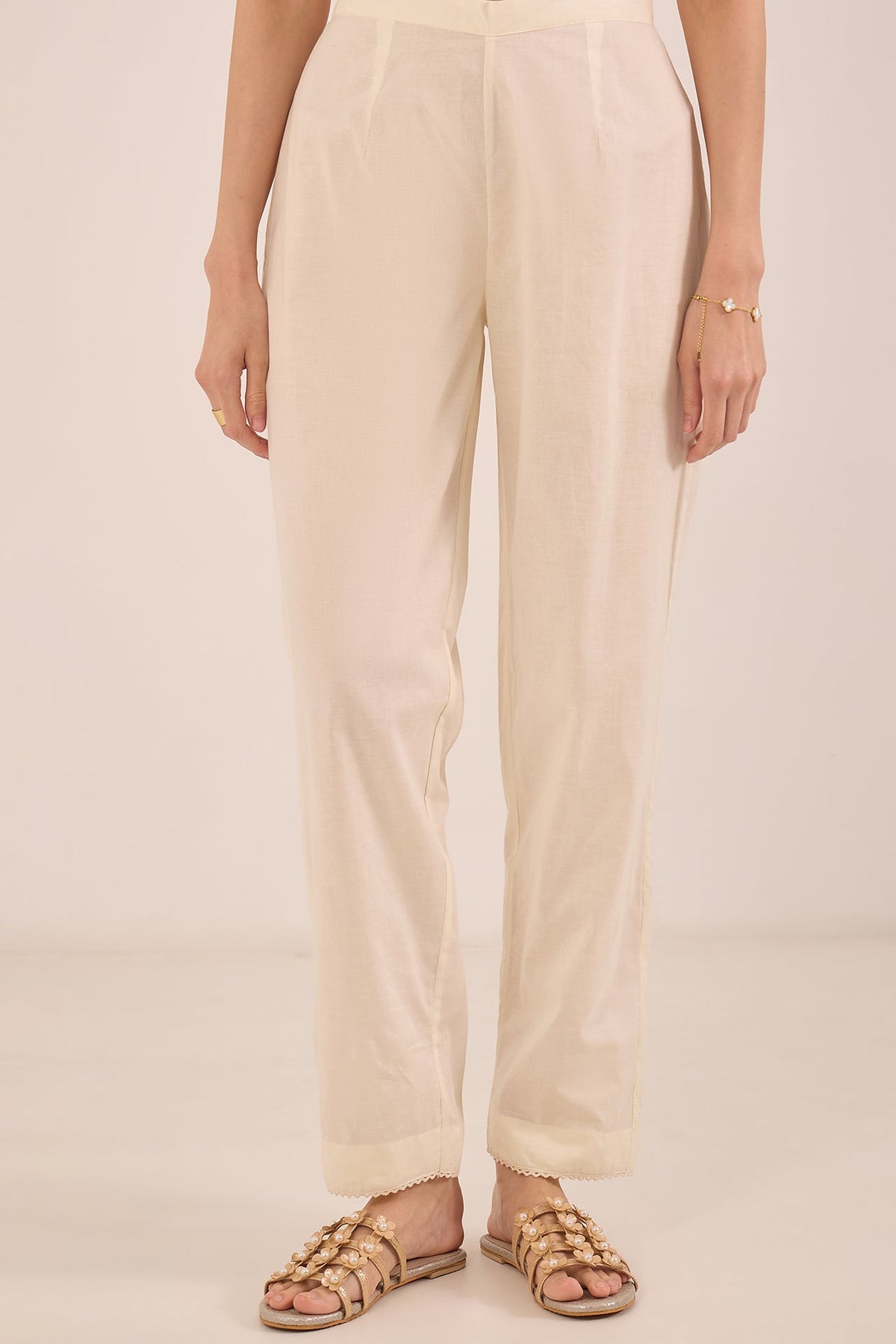 COTTON LACE  PANTS - IVORY