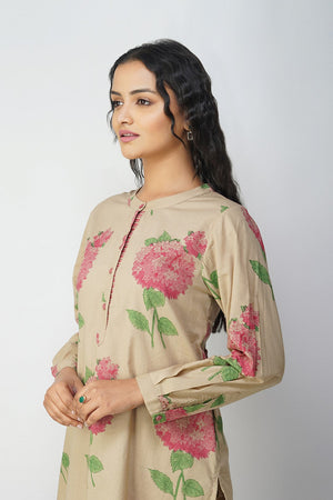 Pink Hydrangea Block Printed Tunic