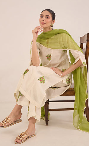 KOTA DORIYA DUPATTA - GREEN